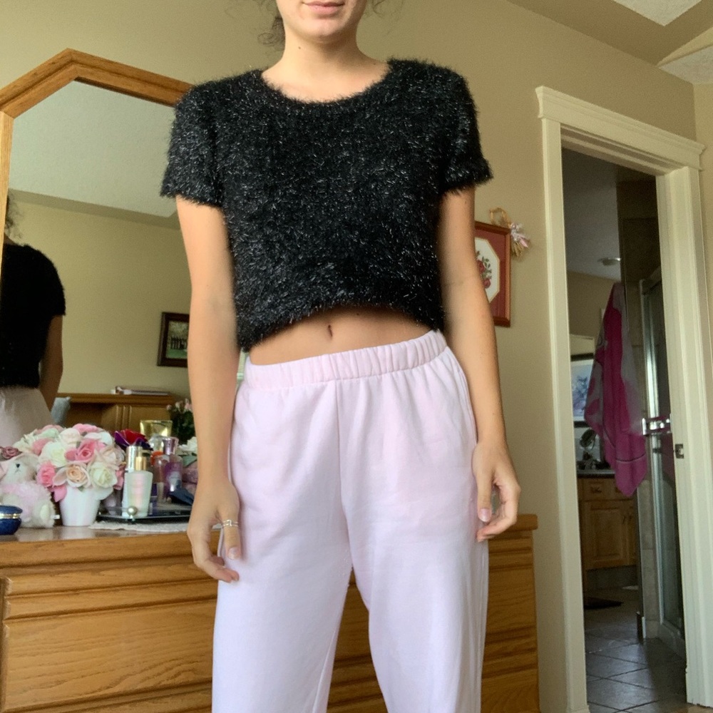 American Apparel black sparkly top (S)